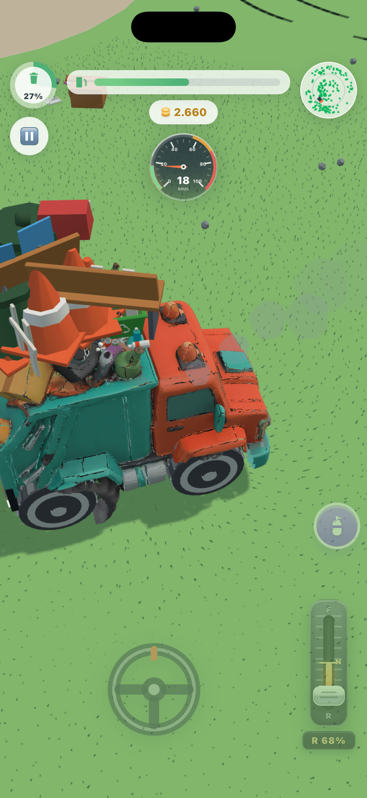 A close view of the loaded truck